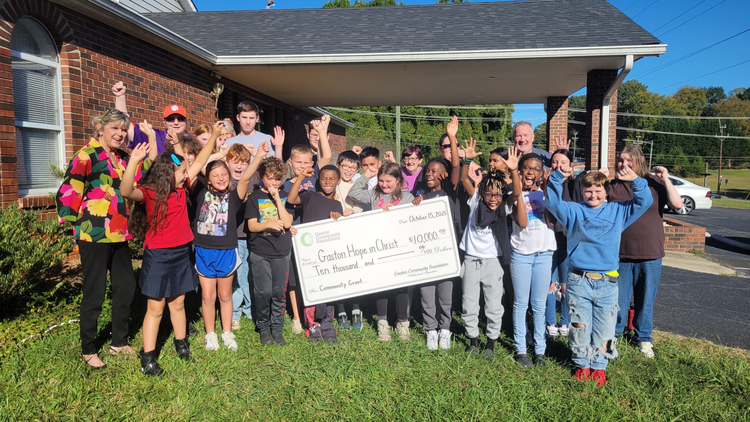 Grant check presentation to Gaston Hope In Christ by Gaston Community Foundation